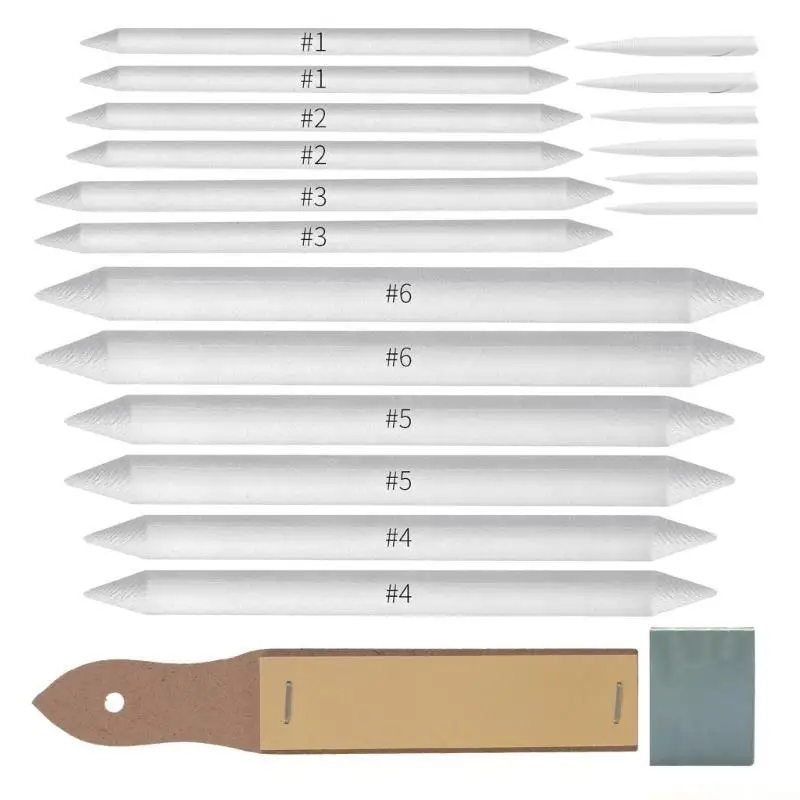 13/20Pcs Artists Sketching Drawing Tool Set Art Blending Set with Multiple Sizes Blending Stumps Tortillions Sandpaper