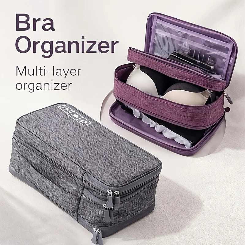 Travel Underwear Organizer Bag Portable Bra Panties Socks Storage Pouch Large‑capacity Multi‑compartment Luggage Organizer