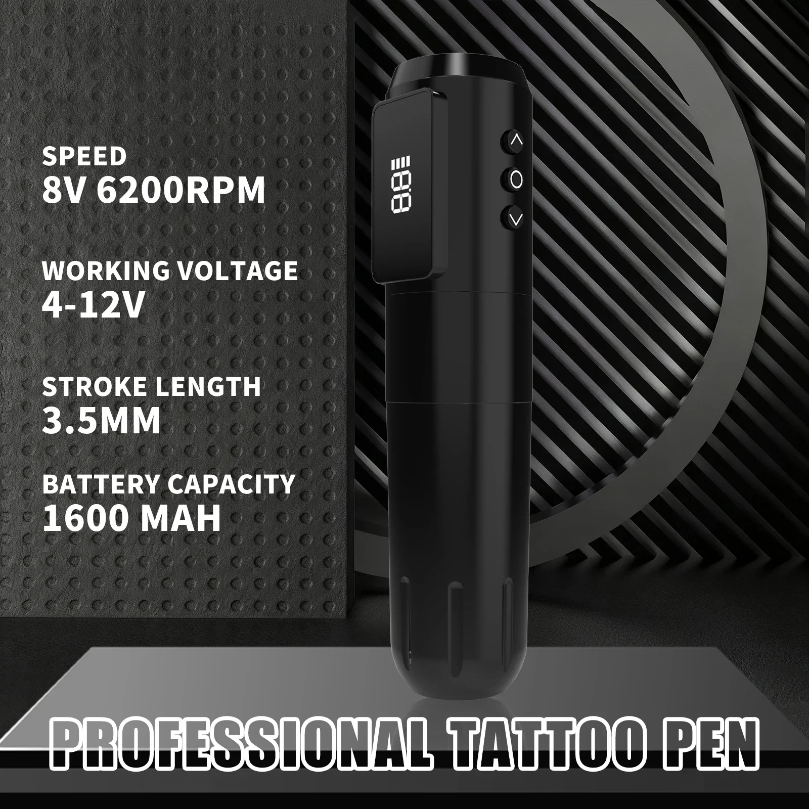 Yilong Wireless Tattoo Machine 1600mAh Battery 6H Long-Life Rotary Tattoo Pen with LED Display for Professional Body Art Tattoo