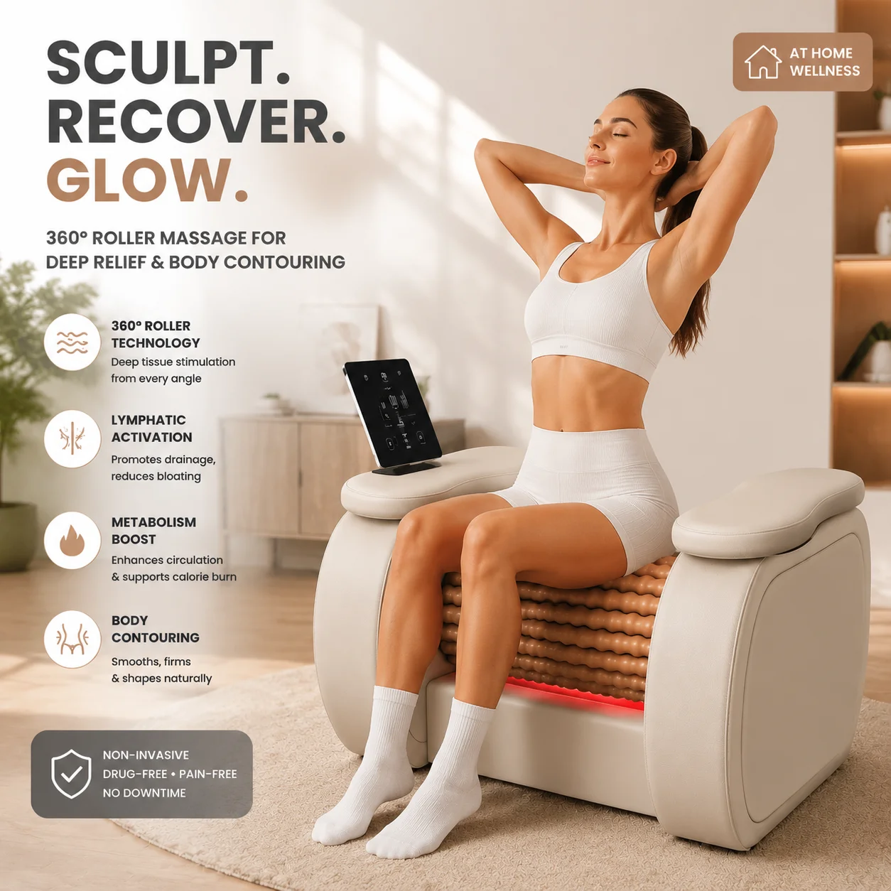 Body Shaping Machine for Salon Lymphatic Drainage Roller for Full Body Contouring Muscle Relaxation & Circulation Boost Device
