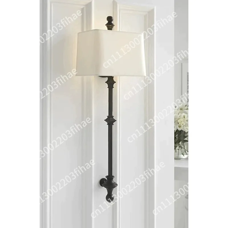 American retro, all copper wall lamp villa living room bedroom bedside aisle stairs designer lamp