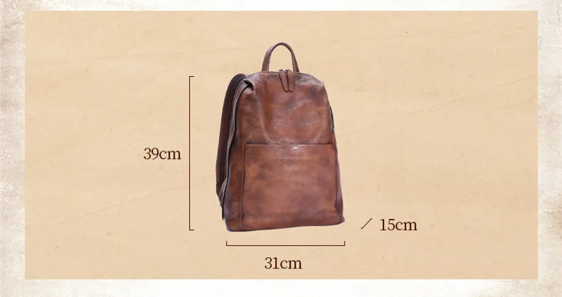 2024 New Vintage Leather Women\'s Backpack Wild Large Capacity Laptop School Backpack Female Cowhide Casual Travel Backpacks Bags