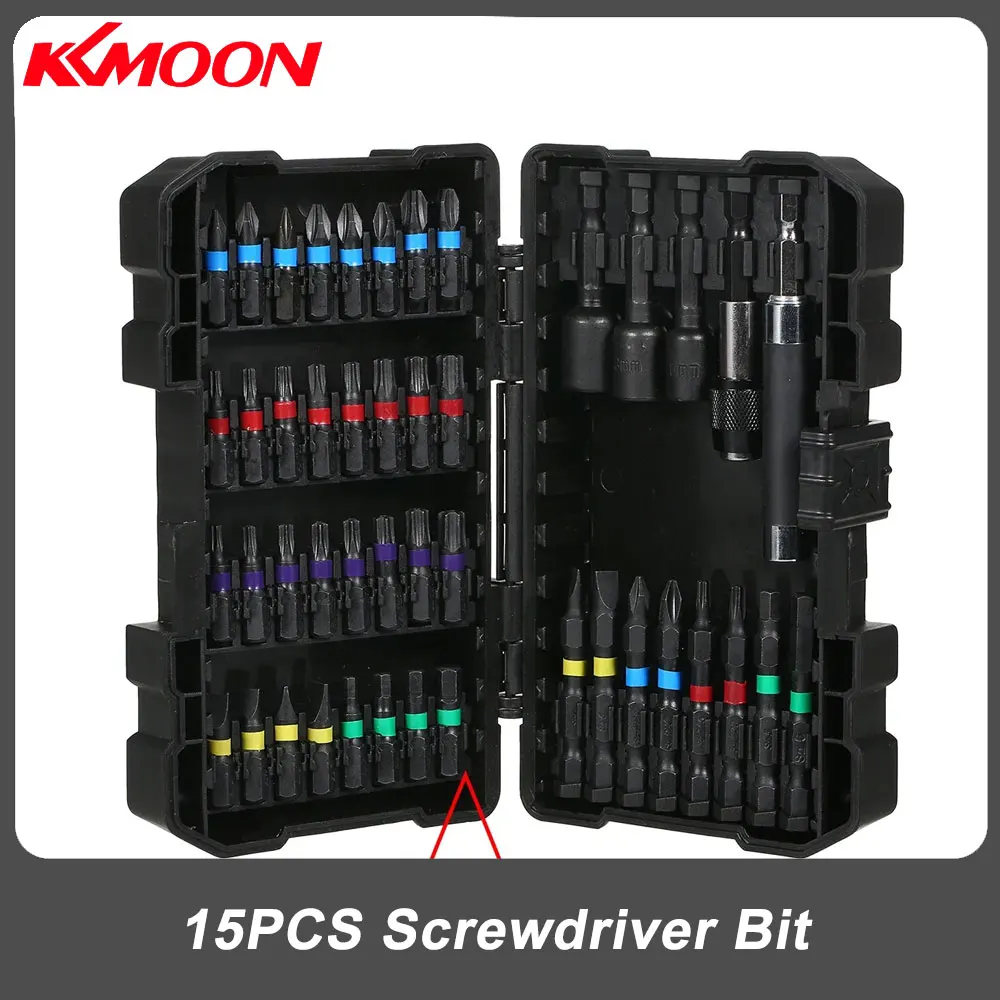 15PCS Drill Bit Set Screwdriver Bit Set Impact Driver Bit Set for Wood, Metal Steel and Security Screwdriver Bits for Power Tool