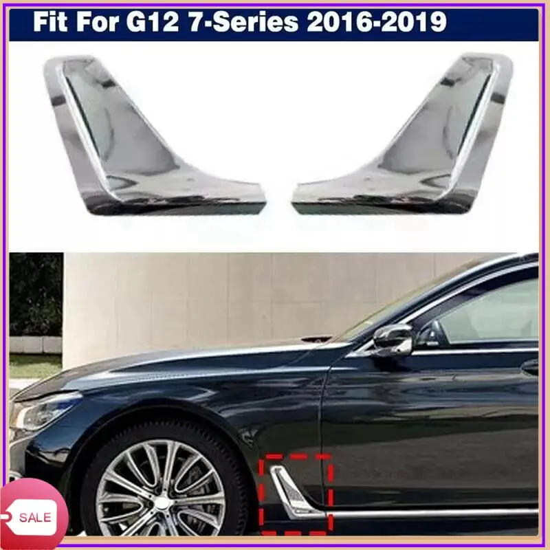 فزيرة 2 قطعة جديد الجانب الحاجز لوحة مجاري الهواء كروم تقليم لسيارات BMW G12 7 سلسلة 2016-2019 51137347377 51747347378
