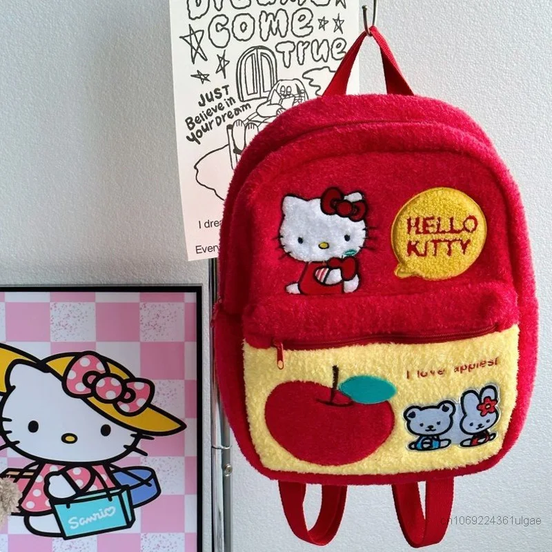 Sanrio Hello Kitty Mini Backpacks Homemade 2023 Cartoon Cute Bags Women Japanese Style Aesthetic Shoulder Bag Y2k Plush Backpack