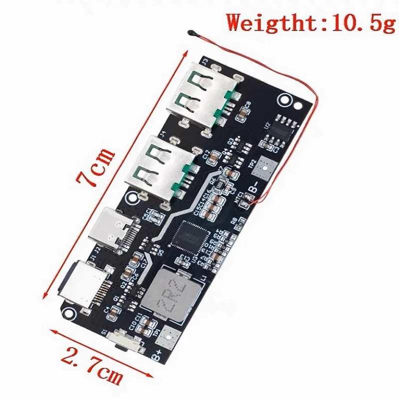 QC4.0 QC3.0 LED Dual USB 5V 4.5A 22.5W Micro/Type-C USB Mobile Power Bank 18650 Charging Module Temperature / Circuit Protection