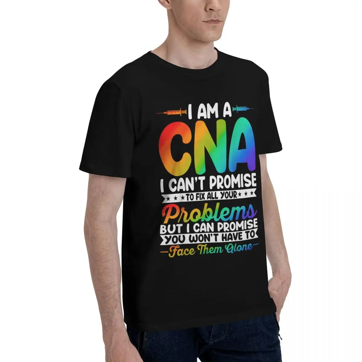 CNA Pride Support Rainbow Movement Title Cute Top tee High quality Fitness USA Size