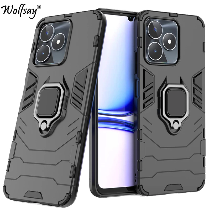 For Realme C53 Case Anti-knock Armor Magnetic Suction Stand Full Back Cover For Realme C53 C51 Note 50 Case For Realme C53 Case