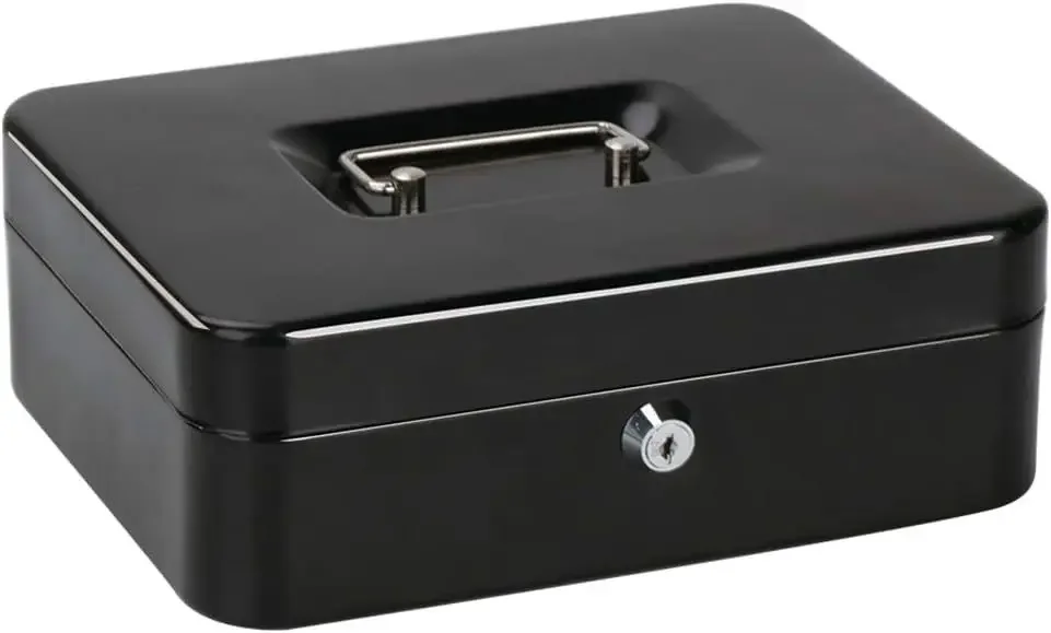 Metal Cash Box Mobile Money Box Password  Coin Storage Metal Cash Box