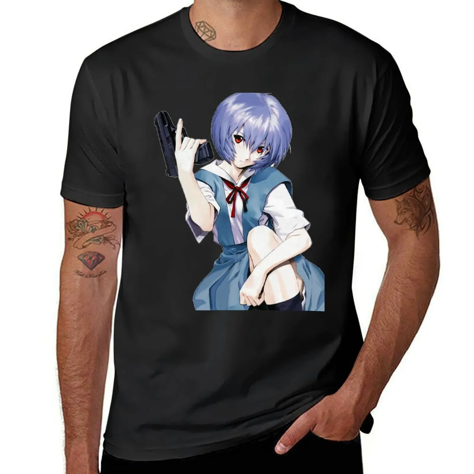 

Rei with gun T-Shirt customs design your own Blouse summer top mens clothing