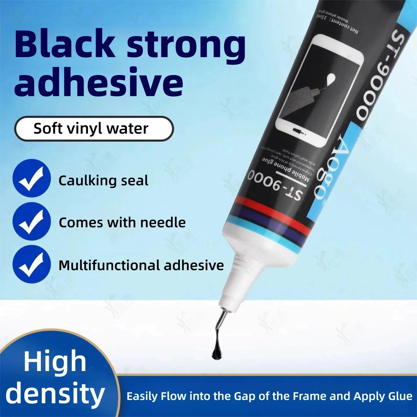 15/50/110ML ST9000 Adesivo morbido nero T9000 Colla trasparente per computer Cellulare Touch Screen Cornice di riparazione antivibrante