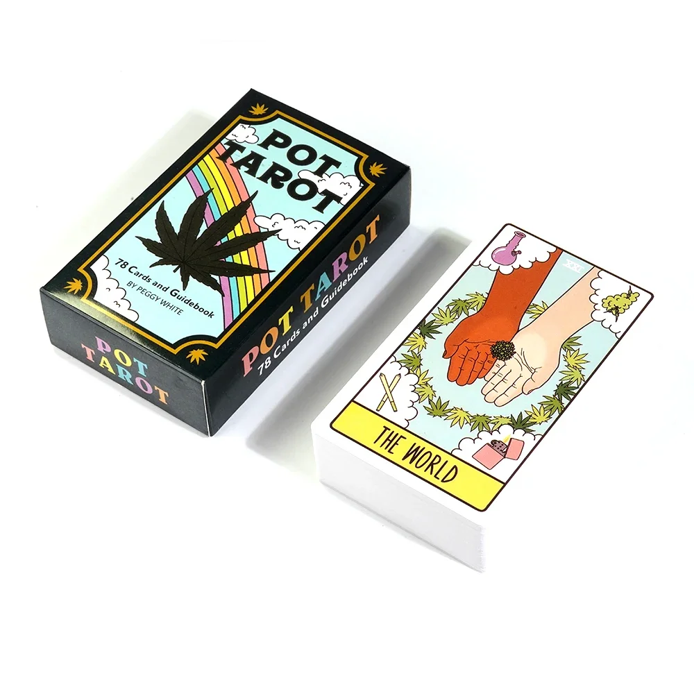 Pot Tarot 78 pièces jeu de cartes Version de voyage taille de poche Witchy débutant Tarot apprentissage cartes de Tarot