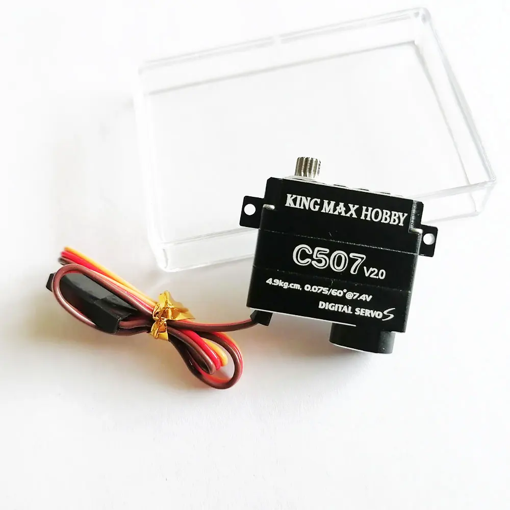 Kingmax-C507 V2.0 Digital Servo Aço Engrenagens para RC Avião, Aeronaves, Planador Sailplane, CNC fino, 9g, 4,9 kg