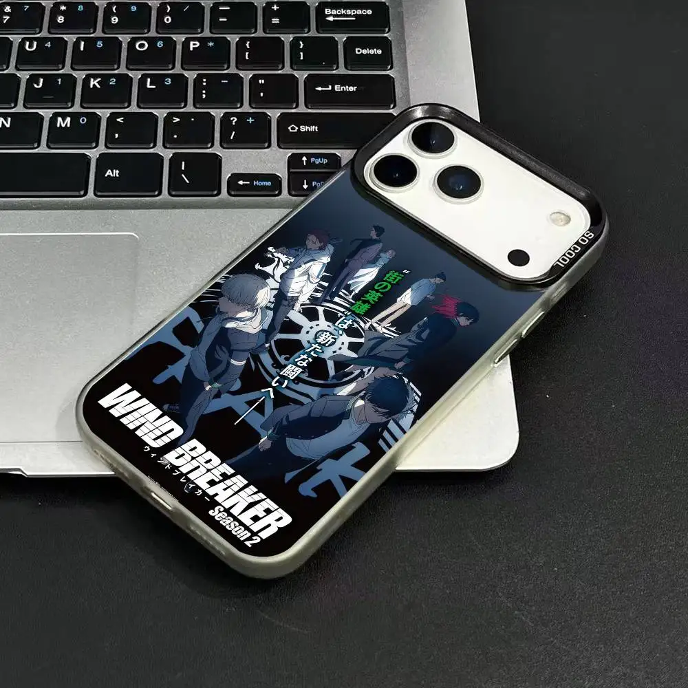 أنيمي الرياح قواطع ساكورا جراب هاتف آيفون 12 13 14 15 16 17Pro ماكس زائد حماية تصفيح غطاء الهاتف