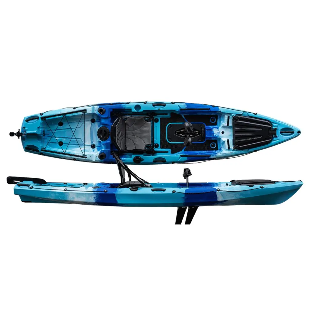 12ft Sturdy Pedal Drive Rowing Kayak Stable Floating Watercraft For Open Water Surfing And Long Distance Cruising Sport
