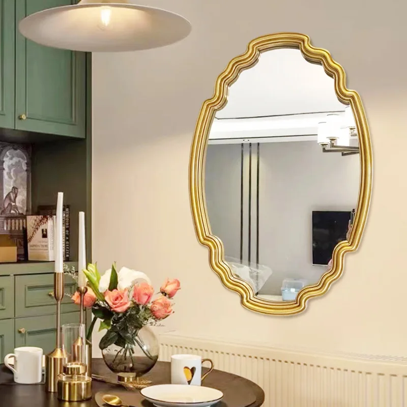 American oval bathroom mirror 2026 modern simple wall-mounted entrance mirror sofa living room dressing decorative mirror