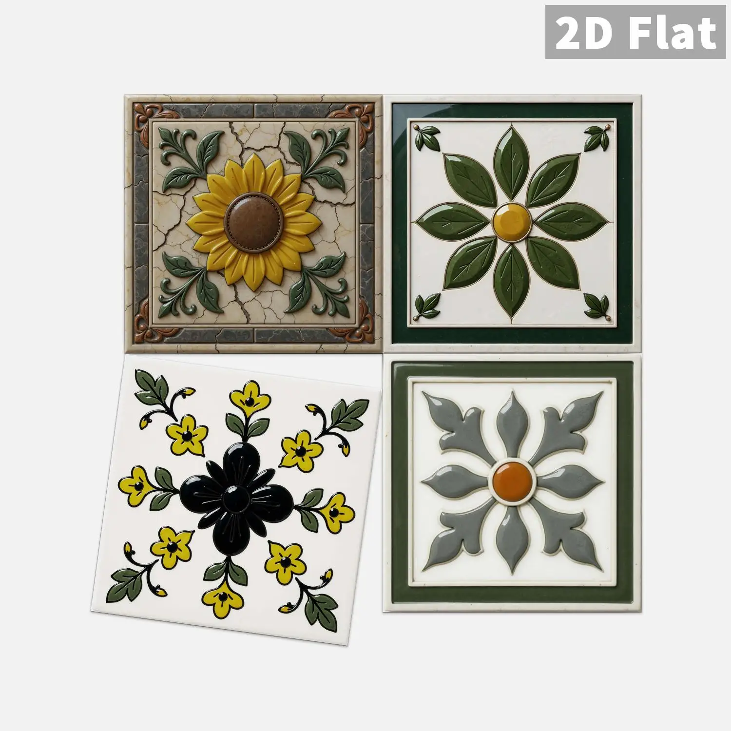 

Retro floral tile decal, 36 waterproof self-adhesive wall stickers, suitable for splash proof kitchen and bathroom walls
