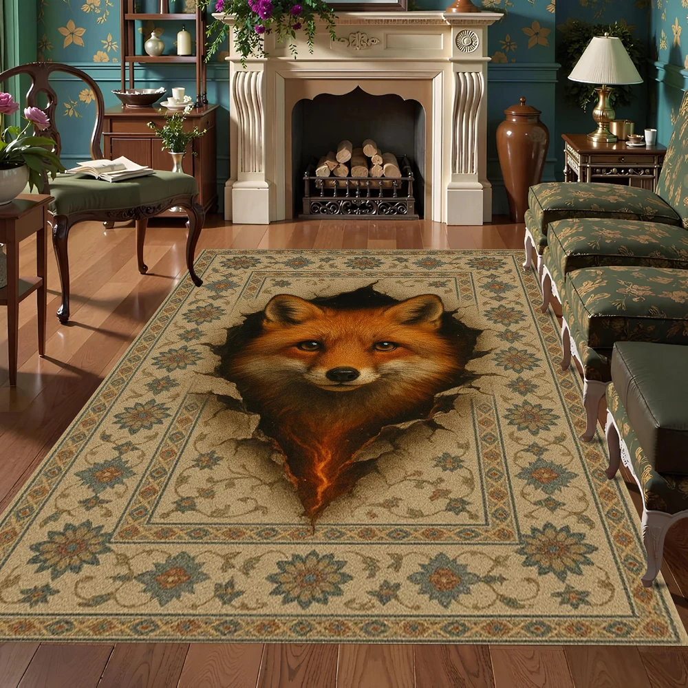 الوحش الثعلب النمر الأسود المطبوعة السجاد البوهيمي نمط الحدود سجادة باب غرفة المعيشة غرفة نوم الديكور البساط