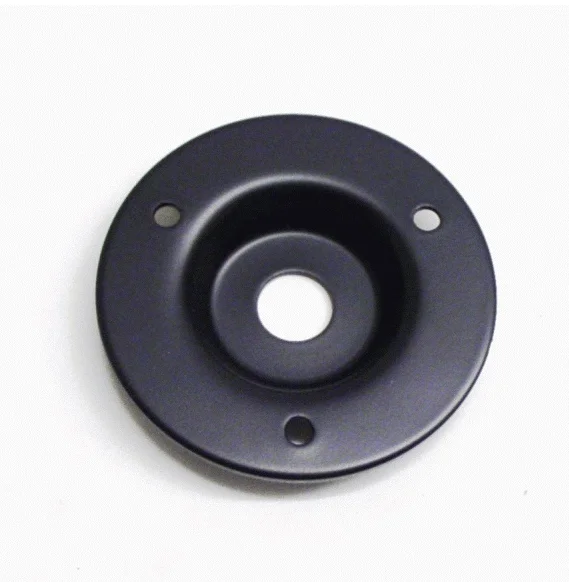 2 Pack Round Metal Speaker Jack Plates for Amplifier Cabinets 1/4 inch Black Finish 2 inch Diameter