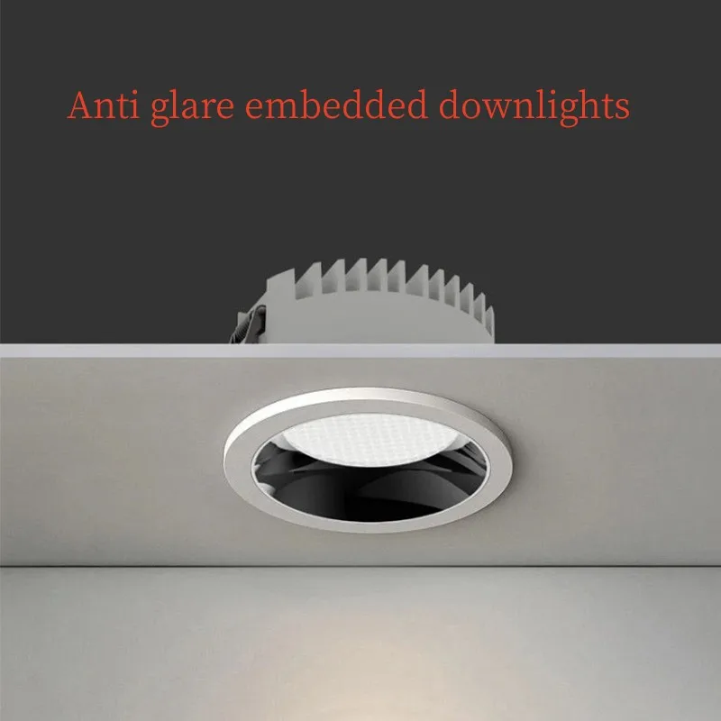 

Recessed Anti-glare Dimmable LED COB Downlight 7W12W15W18W 24W30W AC85-265V LED Ceiling Lamp Home Living Room Bedroom Lighting