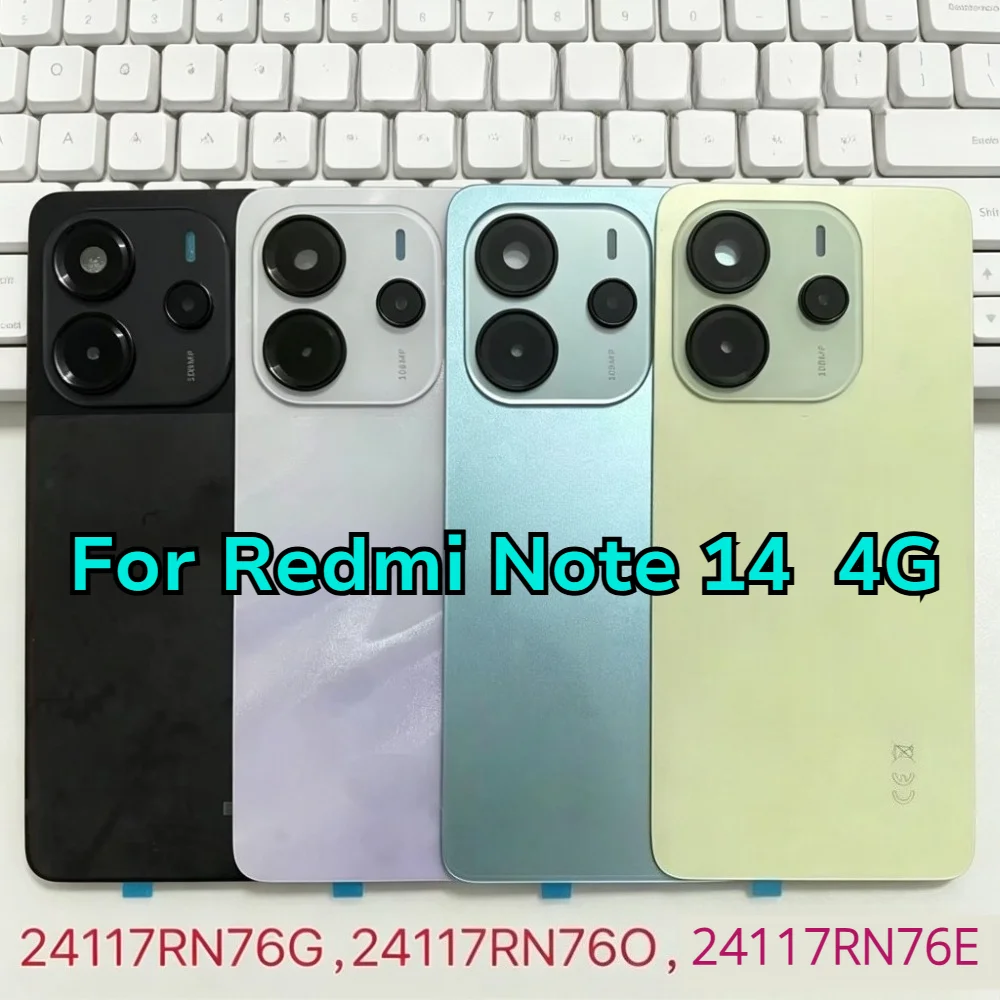 Perfect Fit New back Battery Cover For Redmi Note 14 4G Back Glass Panel Rear Housing Case With Camera Lens Repair Parts