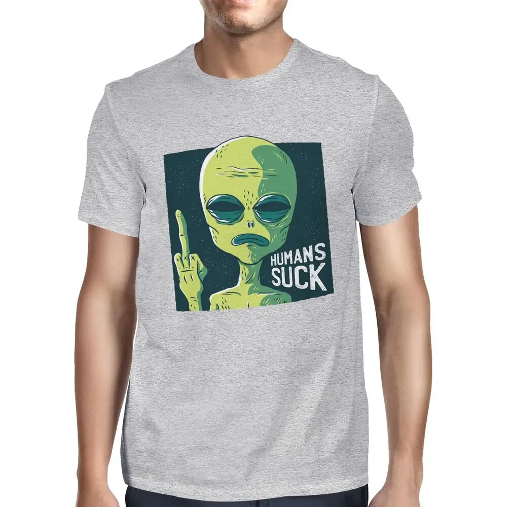 Mens Humans Suck - Alien T-ShirtUnisex Women's Summer Cotton Luxury Brand Retro Oversized