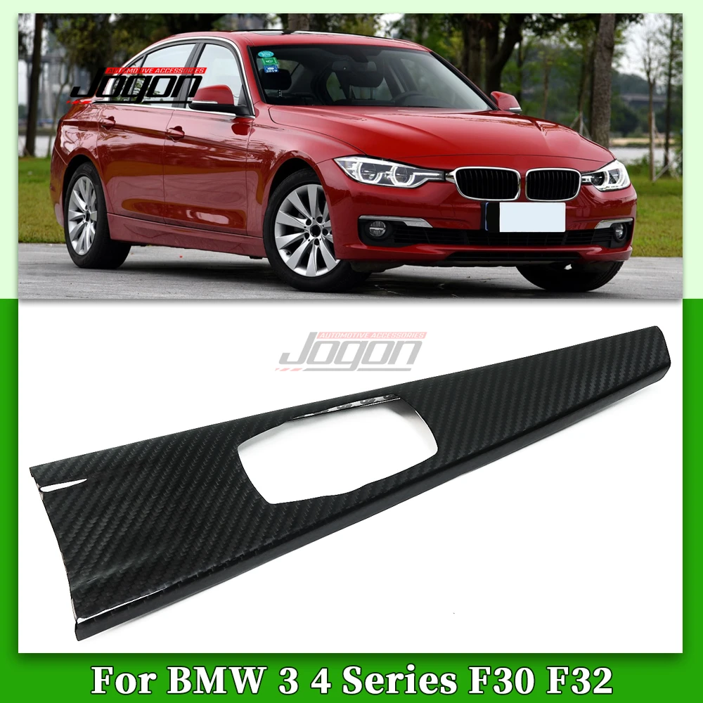 Real Carbon Fiber Car Inner Central Console Gear Shift Multimedia Panel Cover Sticker Trim For BMW F30 GT F32 F80 F82 2014-2020