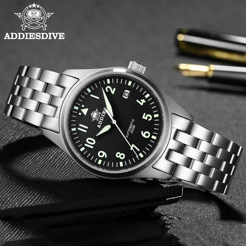 ADDIESDIVE MY-H2 Automatic Mechanical Watches with Blue/Black/Green Dail 200m Dive Luminous Watches Sapphire Steel WristWatches