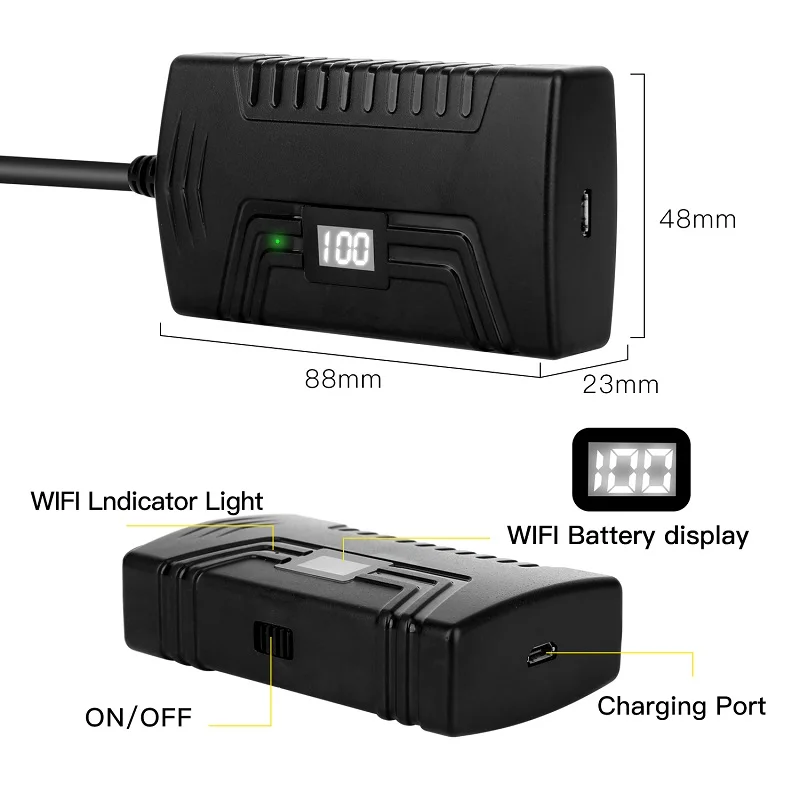 2MP 1080P 5.5mm Rigid Cable WIFI Endoscope Water-proof IP66 CMOS Borescope Inspection Digital Microscope Camera Otoscope