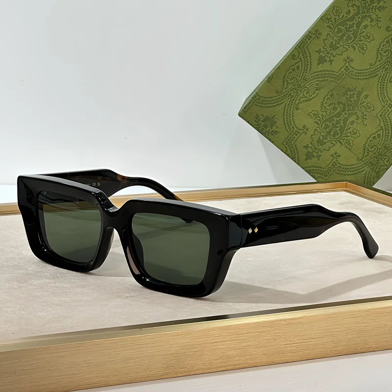 

Original Street Fashion Men's Black Sunglasses 2024 Trendy Hip Hop Square Sunnies Male Top Quality Thick Acetate Solar Glasses