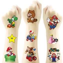 Autocollants de tatouage temporaire Super Mario pour enfants, faux tatouages, pâte sur le visage, les bras, les jambes, anniversaire, cadeau de Noël, 20 feuilles/ensemble