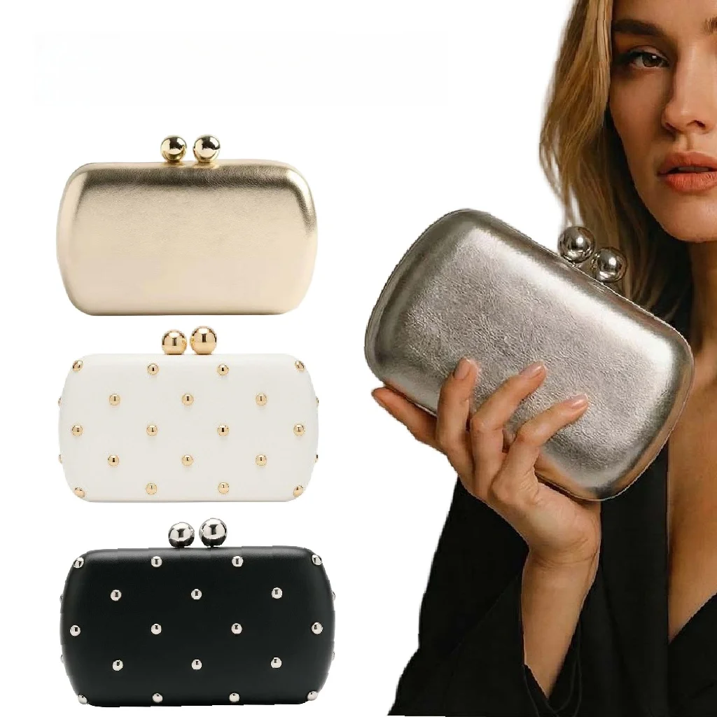 

Fashionable Ladies' Crossbody Handbag Wedding Birthday Classic Dinner Bag Single Shoulder Slung Bag Acrylic Color Rivet