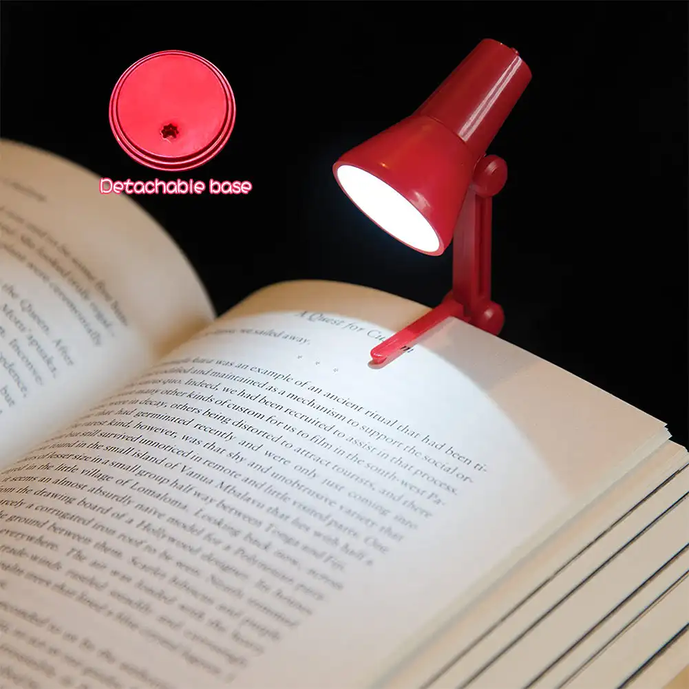 Creative Small Book Lamp Bedroom Small Night Lamp Mini Book Clip Lamp Warm Light Eye Protection Table Lamp Non-Plug-in Quilt Lam