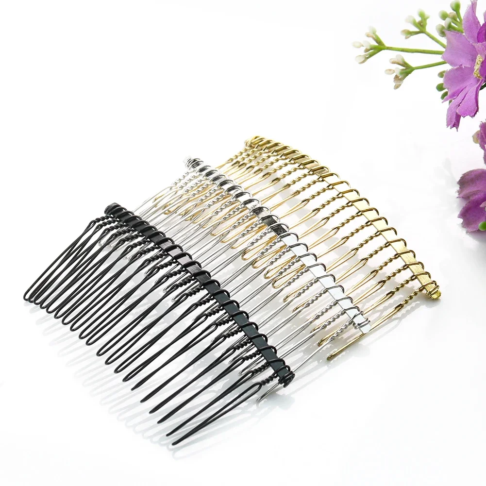 5pcs Stainless Steel Teeth Twisted Wire Hair Comb Clip Hairpin Handmade DIY Bridal Wedding Hair Jewelry Accessories Ornaments