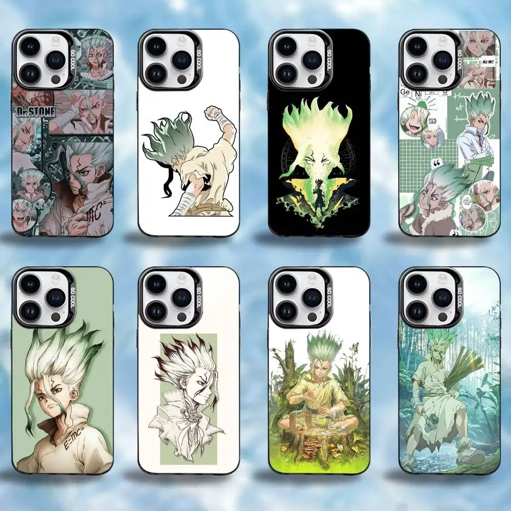 

Dr.STONE Phone Case For iPhone17,16,15,14,13,12,Pro Max Black Colorful Phone case