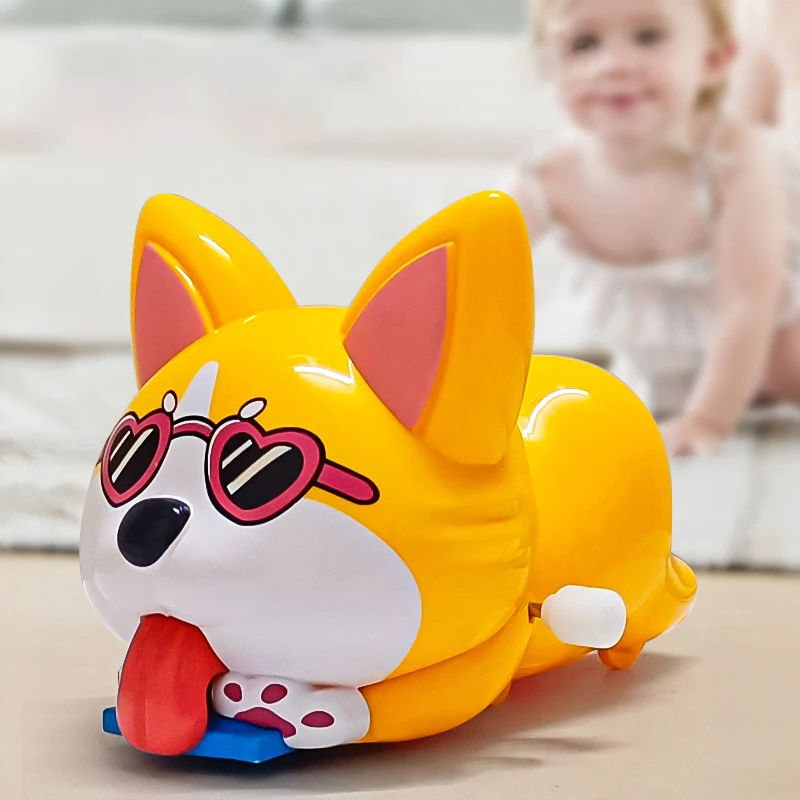 Cartoon Cute Wind-up Piggy Puppy Shaking Toys Funny Children Wind-up Animal Toys Baby Learning To Crawl Puzzle Fun Holiday Gift