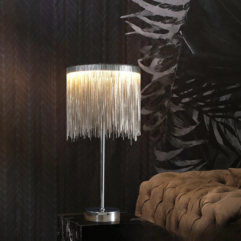 

Light luxury tassels, Nordic designer living room, live broadcast room, simple and creative bedroom, bedside table lamp