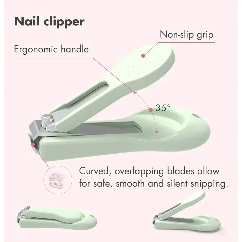 Baby Manicure & Pedicure Kit – 4-in-1 Nail Care Set with Scissors, Clippers, File & Tweezers in Cute Case for Newborns & Infants