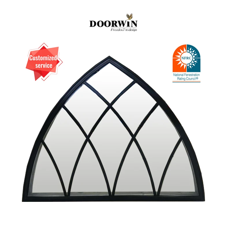 Ventanas en forma de arco con diseño de parrilla de ventana americana, gran oferta de fábrica china