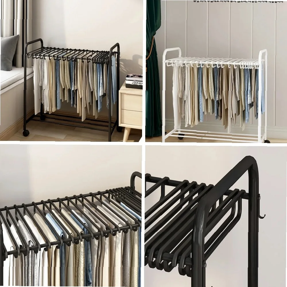 Multi-Functional Clothes Hanger, No Trace Anti-Slip Floor Standing Retractable Pants Hanger, Large Capacity Home Organizer