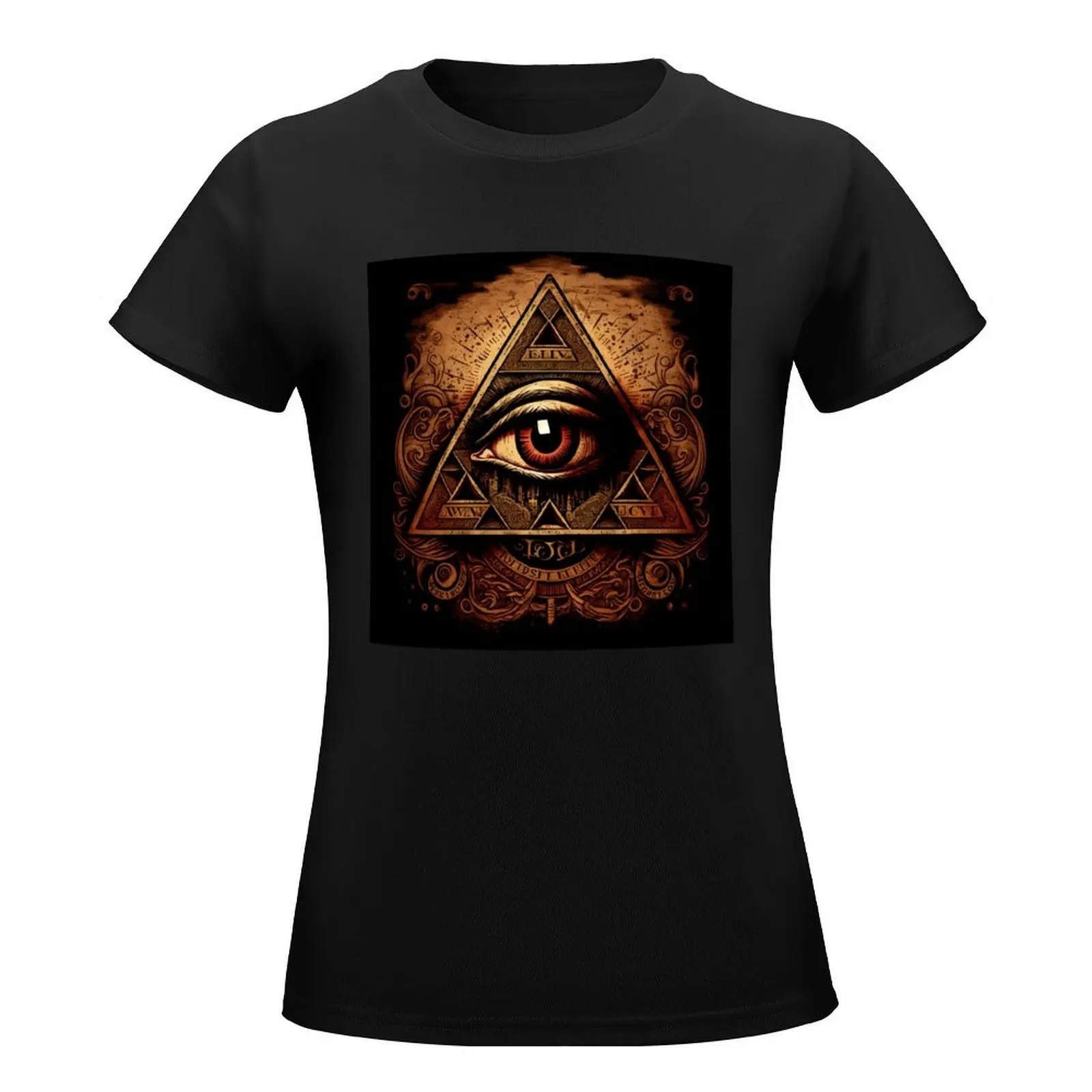 Illuminati Eye T-Shirt vintage clothes tees plus size tops plain Women's t-shirt