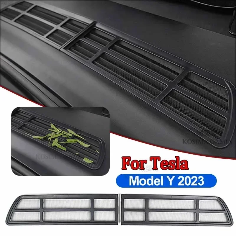 For Tesla Model 3 Y 2023 Air Inlet Protective Cover Car Insect-proof Net Front Air-conditioning Intake Grille Clean Accessories