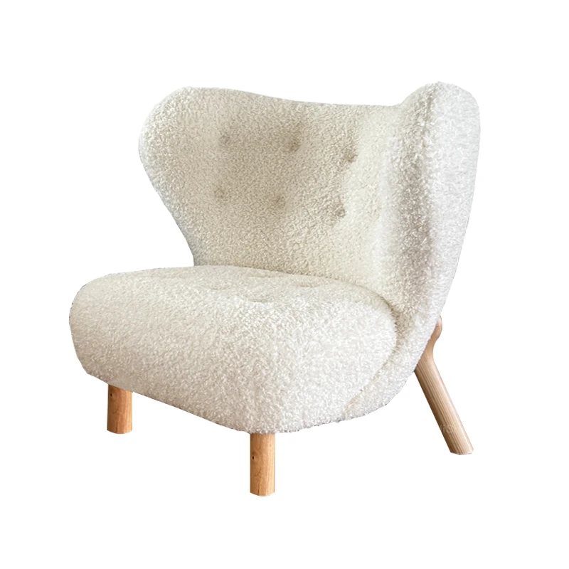 Nordic Lamb Wool Single Living Room Retro Cream Leisure Chair Designer Couch Cadeiras De Sala De Estar Internet Celebrity Sofa