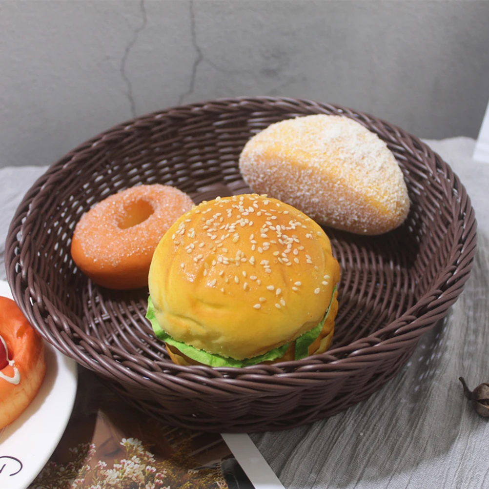 

Pantry Storage Baskets Fruit Display Food Desktop Organizer Bread Rattan Vegetable