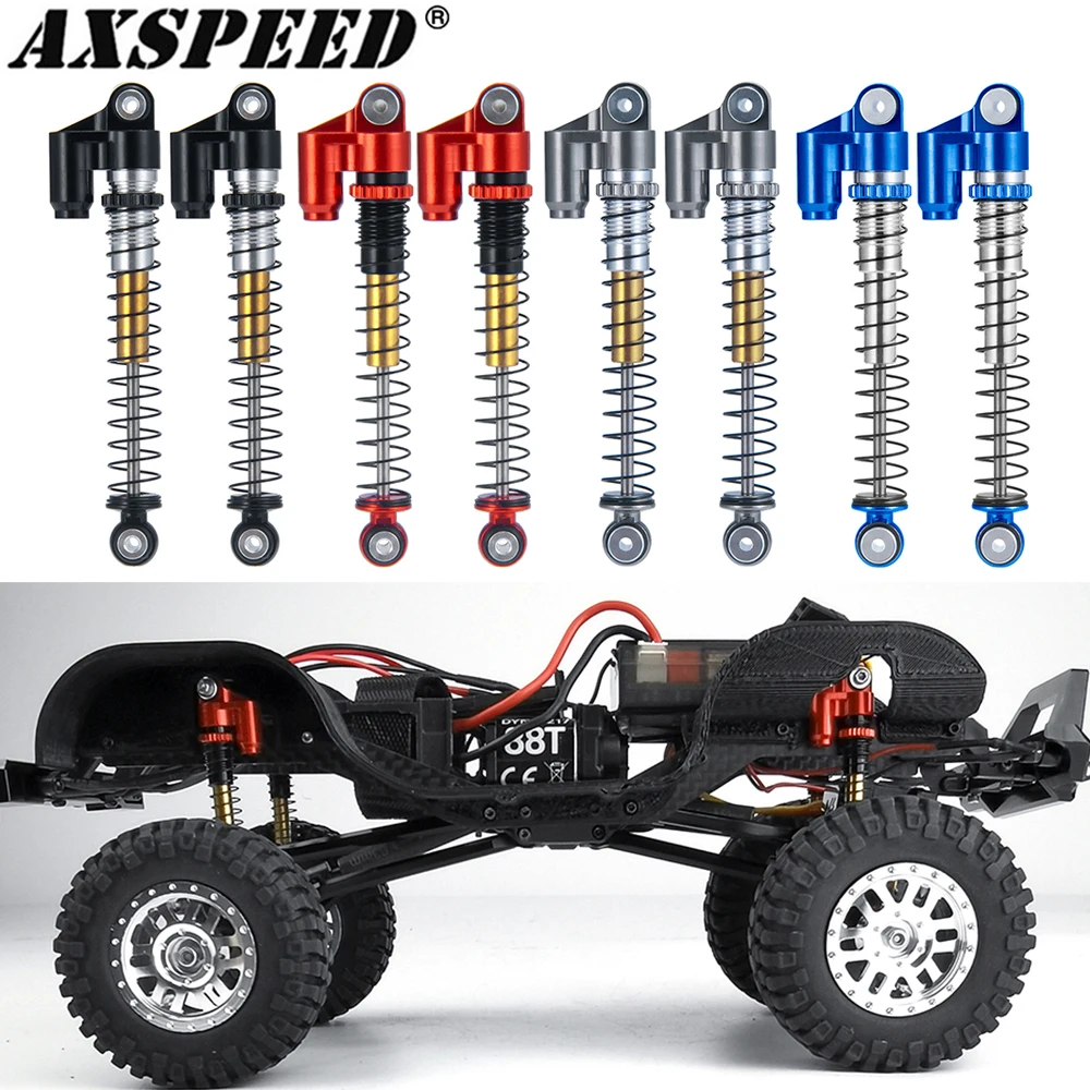 

AXSPEED 4PCS Lengthened Shock Absorber Damper 48-27mm for 1/24 RC Crawler Car Axial SCX24 All Series JLU Gladiator Deadbolt