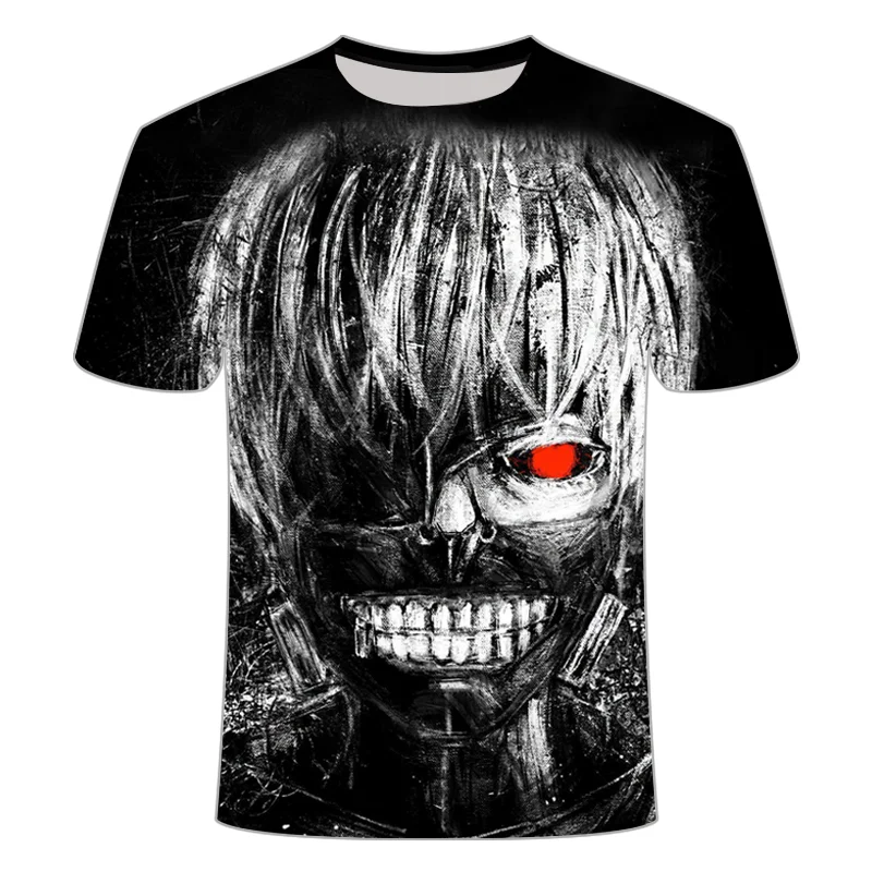 T-Shirt homme femme et garçon, Streetwear, décontracté, à la mode, animé, combat Tokyo Ghoul, 3D, 2021