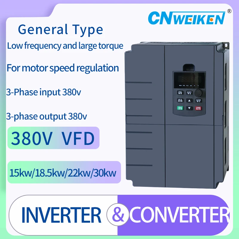 NEW! 380V 15-30kw VFD Frequency Driver 0-50HZ frequency Inverter 3HP Input 3HP Output  380v CNC spindle motor Driver