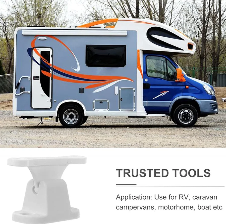 1PC RV Cargo Door Latches Nylon Mounting Clip Latch Brackets and Cargo Entry Door Stops for RVs Trailers Caravans and Motorhomes