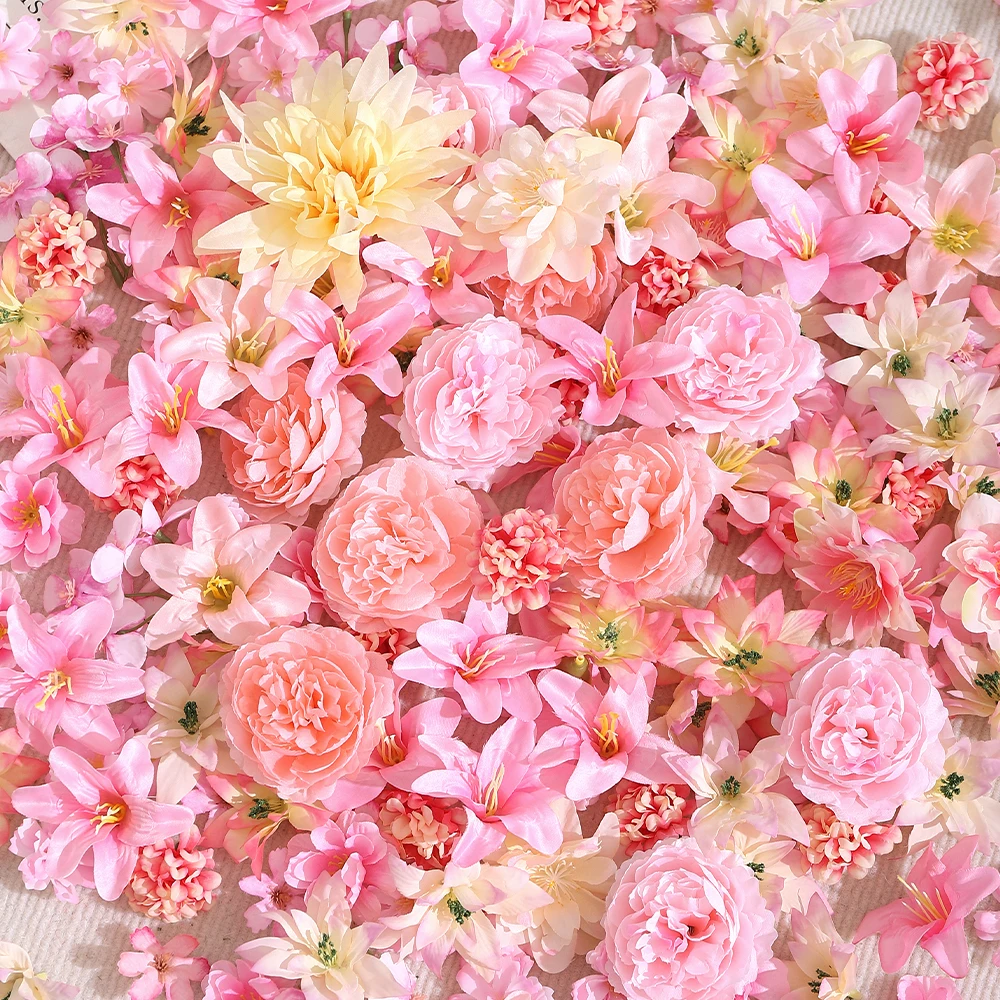 Künstliche 3-10cm Rosenblütenköpfe Mini Seiden-Simulationsblumen Pfingstrosen Gänseblümchen Bastelbedarf Hochzeit Party Kranz Heimdekoration