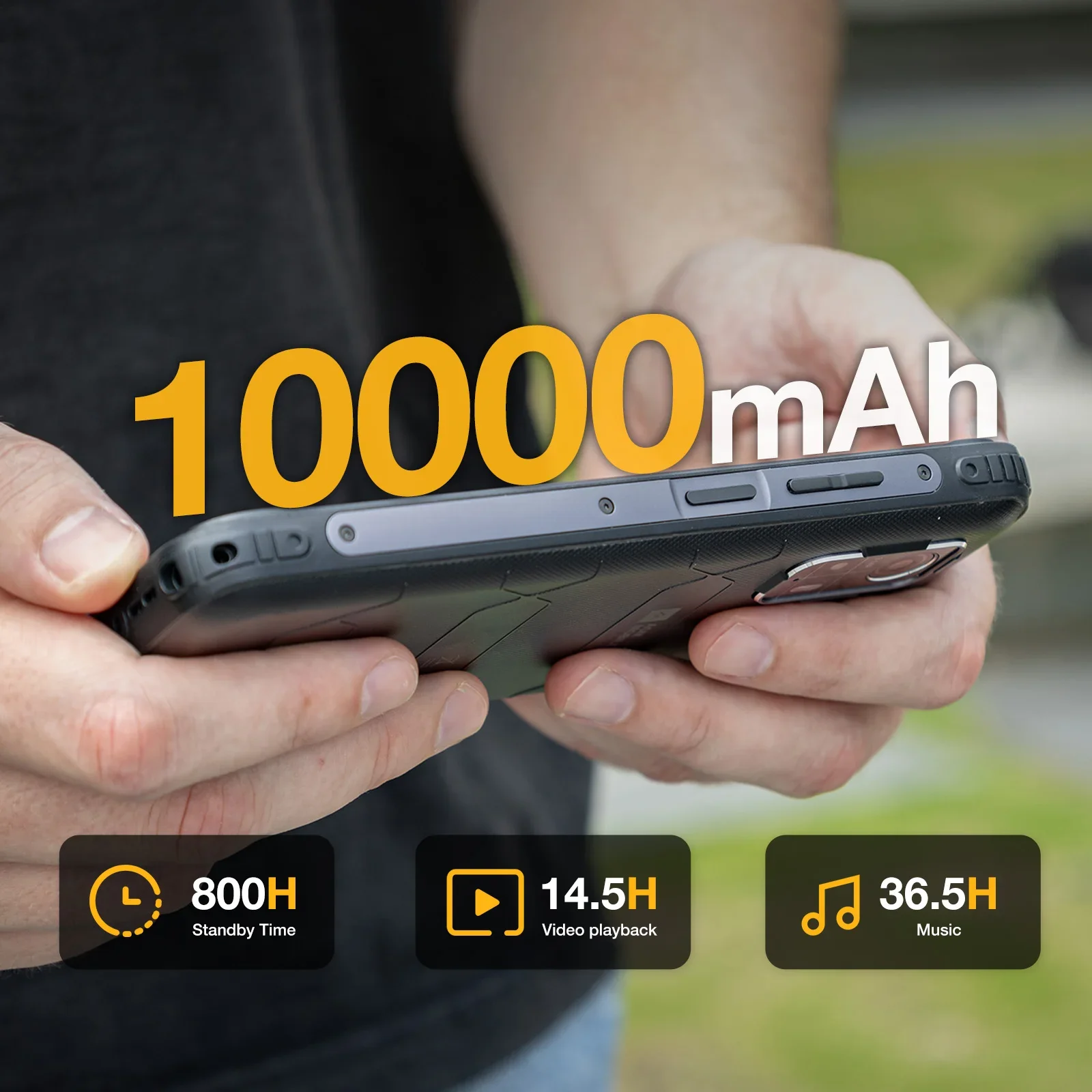 AGM H MAX Rugged Smartphone 8+256GB 10000mAh Battery HD+ Display 3 Card Slot NFC OTG Reverse Charge Waterproof Smartphone